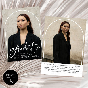 Faire-part Diplôme d'Arc Photo de Script Moderne