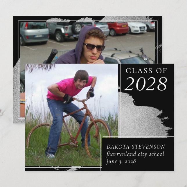 Faire-part Diplôme d'art | Charming Abstrait Splash 2 Photo (Devant / Derrière)