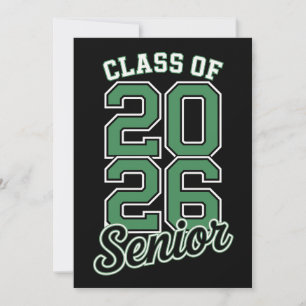 Faire-part Diplômé de la promotion 2026 Senior Green Graduati
