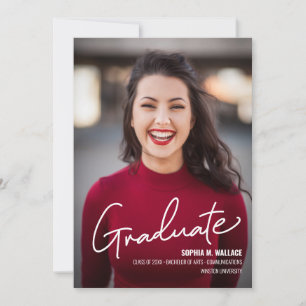 Faire-part Diplômé de l'Université personnalisée avec Photo A