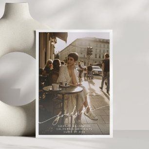 Faire-part Diplôme de photo de superposition blanche de scrip