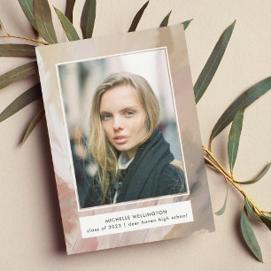 Faire-part Diplôme de photo pastel doux abstrait