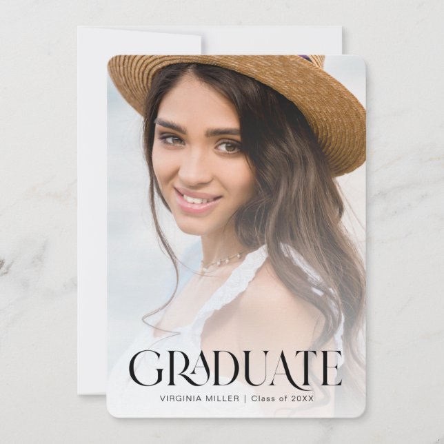 Faire-part Diplôme d'études supérieures en typographie modern (Devant)