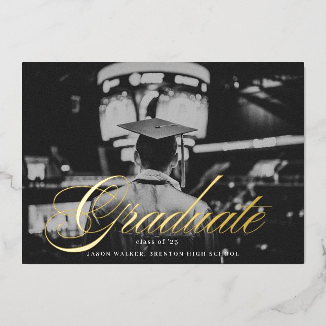 Faire-part diplômé en typographie de script (Recto)