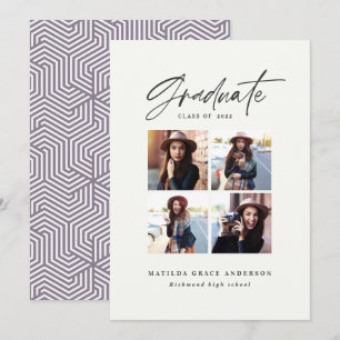 Faire-part Diplôme géométrique de la typographie multiphoto v