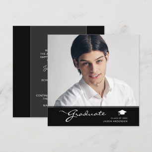 Faire-part Diplômé moderne   Élégant script tendance 1 photo