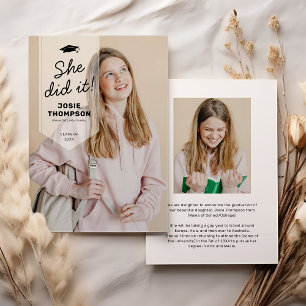 Faire-part Diplômé moderne Sash Photo Graduate