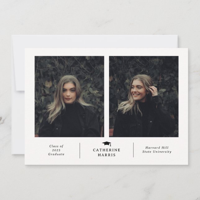 Faire-part Diplôme photo chic et élégant (Devant)