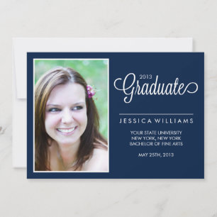 Faire-part Diplôme photo moderne Chevrons {Blue}