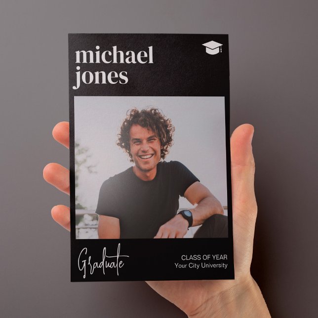 Faire-part Diplômé photo simple classique graduation (Créateur téléchargé)
