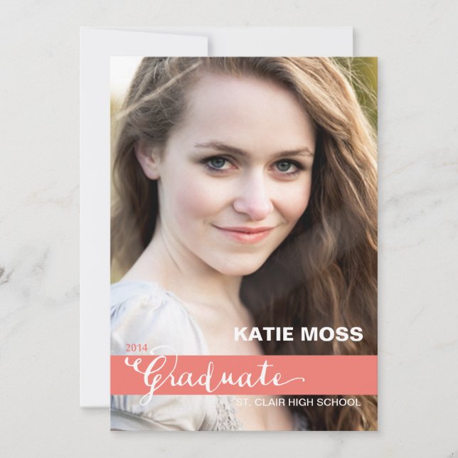 FAIRE-PART d'obtention du diplôme | Corail (Devant)