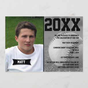 Faire-part d'obtention du diplôme de base-ball