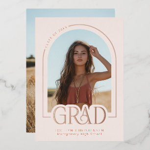Faire-part d'obtention du diplôme en or rose pâle