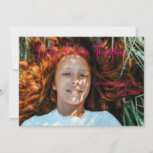 Faire-part d'obtention d'un diplôme en rose chaud