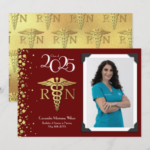 Faire-part d'or en soins infirmiers Maroon Photo