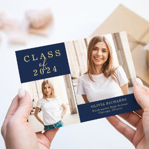 Faire-part Double photo   Classe de 2023 Graduation