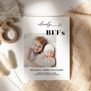 Faire-part Douce Minimaliste Déjà Meilleures Amies Bébé