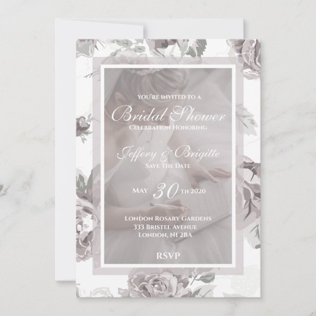 Faire-part Douche nuptiale rose vif enregistrer la date (Devant)