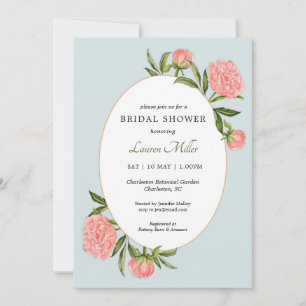 Faire-part Douche nuptiale Vintage Watercolor Peony
