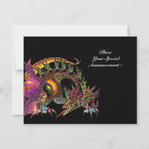 Faire-part DRAGO, jaune violet noir