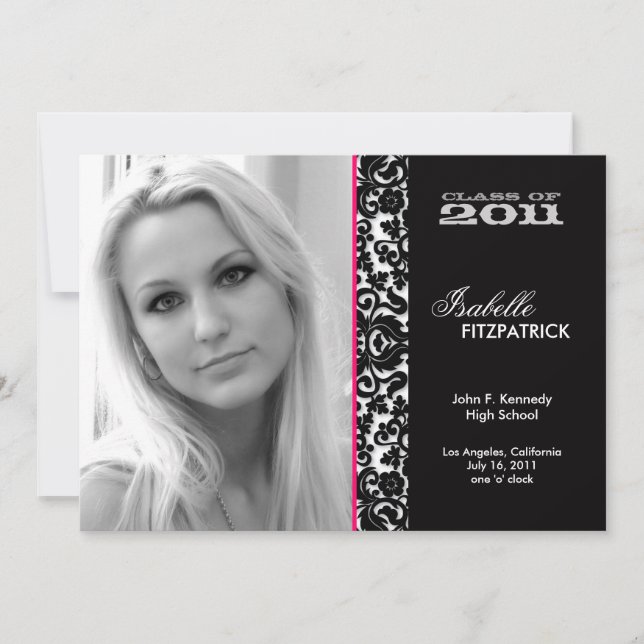 Faire-part Dramatique Damask Graduation (Devant)