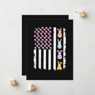 Faire-part Drapeau américain avec lapin pour le jour de Pâque