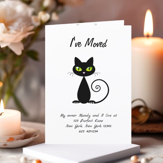 Faire-part Drôle mignon j'ai déplacé Chat noir (Créateur téléchargé)