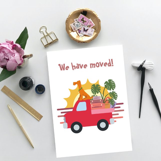 Faire-part Drôle Nous avons déplacé le chien sur la piste ave (Créateur téléchargé)