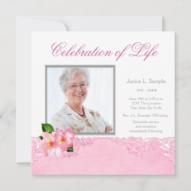 Faire-part du service de commémoration de photos p (Devant)