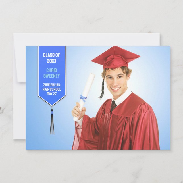 Faire-part du stylo photo de graduation (Devant)