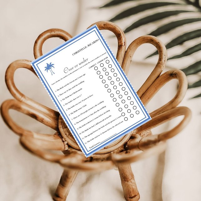 Faire-part Dusty Blue Plus ou sous la douche nuptiale jeu Car (Créateur téléchargé)