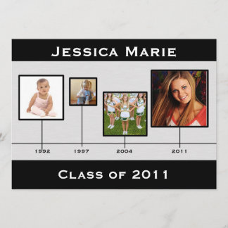Faire-part Échéancier noir et gris de l'écart de graduation