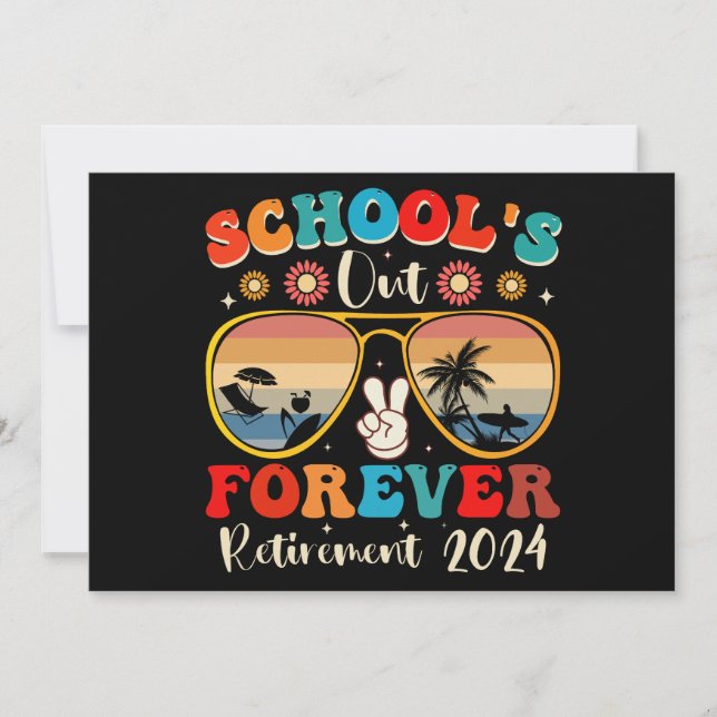 Faire-part Écoles Out Forever Retraité Enseignant Jour Dernie (Devant)
