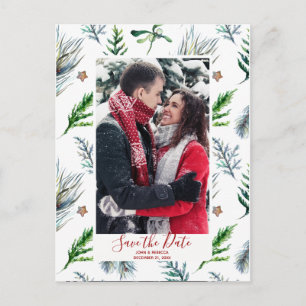 Faire-part économies de Noël d'hiver la carte postale de date