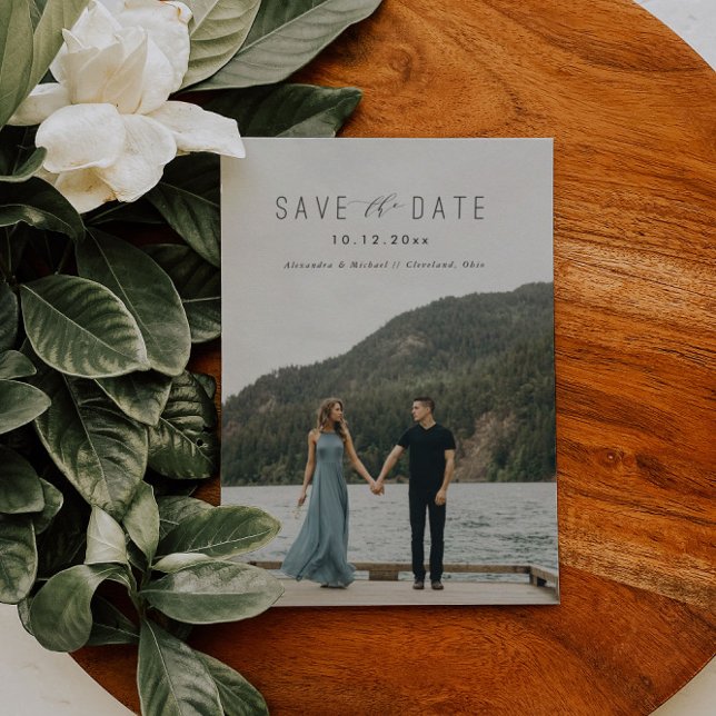 Faire-part Écriture moderne Enregistrer la carte postale Date (Créateur téléchargé)