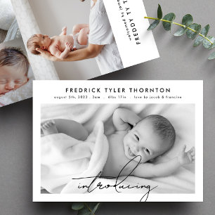 Faire-part éditable introduction collage photo naissance bébé