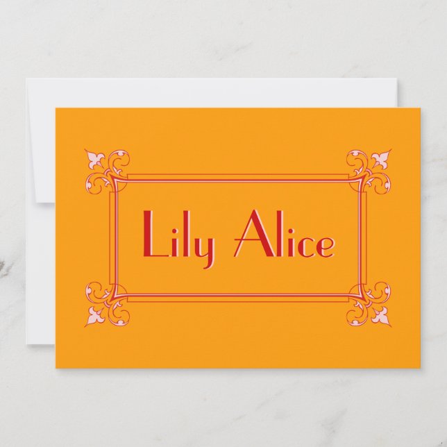 Faire-part Elégant cadre fleuri (Devant)