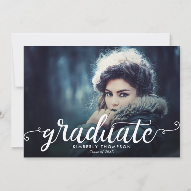 Faire-part Élégant Chic Graduation Moderne Main Lettering Ann (Devant)