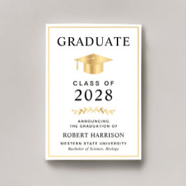 Faire-part Elegant College Gold Graduation