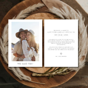 Faire-part Élégant Elopement Rustique Nous Avons Dit Oui Phot