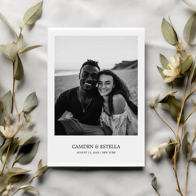 Faire-part élégant et simple de mariage avec photo (Créateur téléchargé)