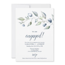 Elégant fiançailles de feuillage bleu pâle botaniq