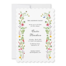 Elégant fleur sauvage aquarelle Déjeuner de Pâques