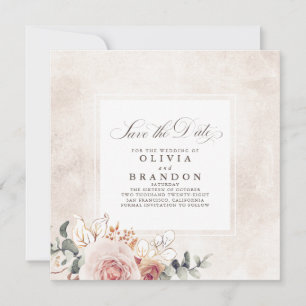 Faire-part Elégant Floral Shades Sauver La Date