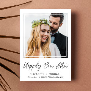 Faire-part Elégant Heureusement Jamais Après Photo Mariage Ré