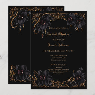 Faire-part Élégant mariage gothique Orchidée noire
