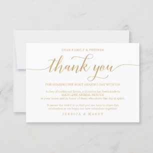 Faire-part Elégant minimal Gold en remplacement de Favors Pla