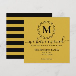 Faire-part Élégant Monogramme De Couronne Noire Or Nous Avons