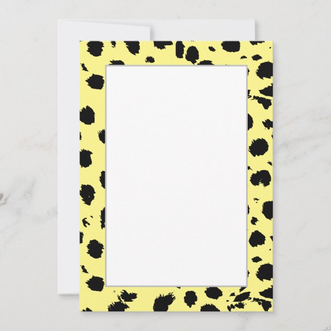 Faire-part Élégant Motif Cheetah noir et blanc (Devant)