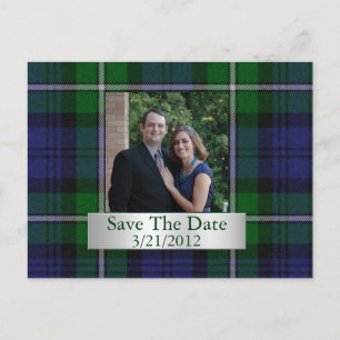 Faire-part Élégant Plaid Enregistrer La Carte Postale Date